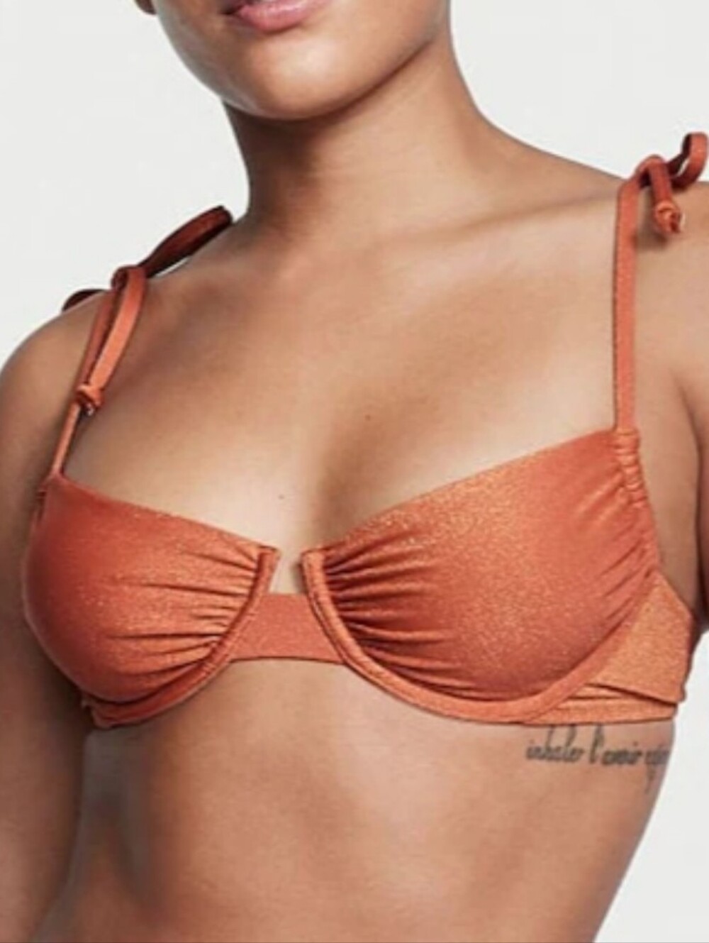Victoria's Secret Brown Ginger Glaze Shimmer Underwire Bikini Top